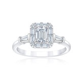 Anillo de Compromiso, 0.98ctw Diamantes, Oro Blanco de 14K