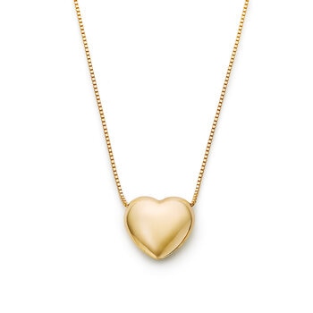 Dije de Corazon Inflado, Oro Amarillo 14K