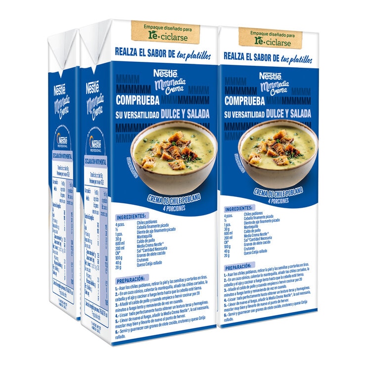 Nestle Media Crema 4 pzas de 1 l