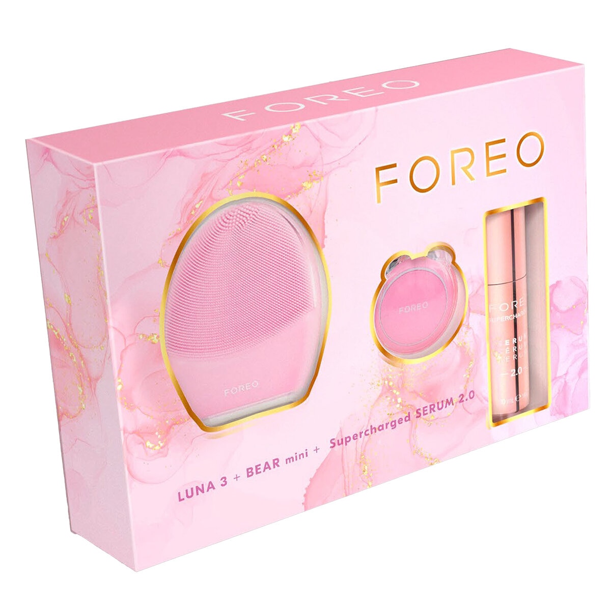 Foreo BEAR mini lavender + Luna 3 piel normal rosa + Super Charged Serum 2.0