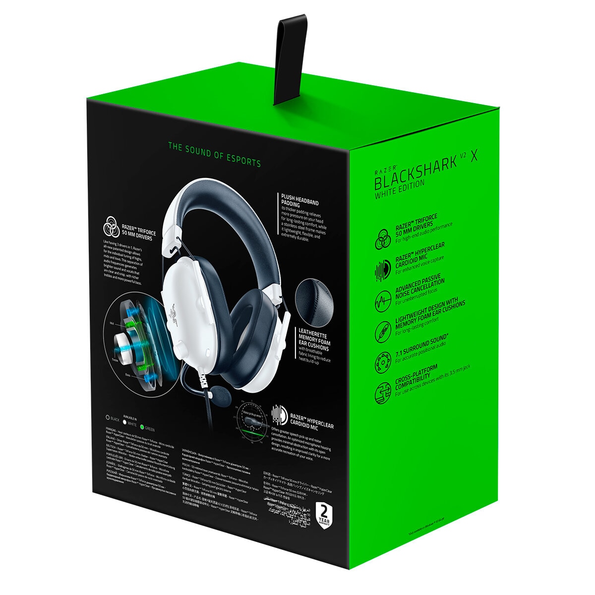 Razer Blackshark V2 X Audífonos Alámbrico Gaming Blanco Razer Blackshark V2 X Audífonos Alámbrico Gaming Blanco