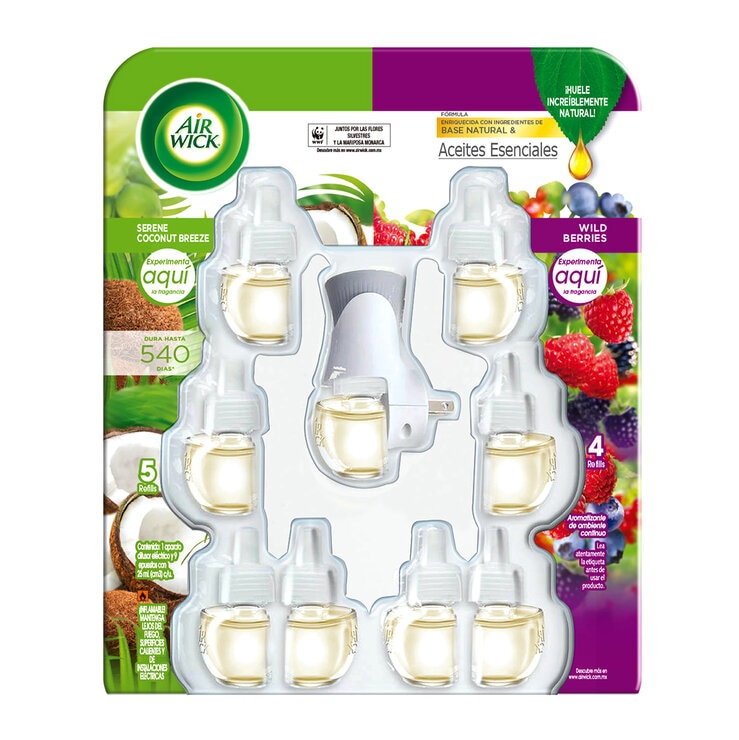 Air Wick Aromatizante De Ambiente Eléctrico con 9 Repuestos