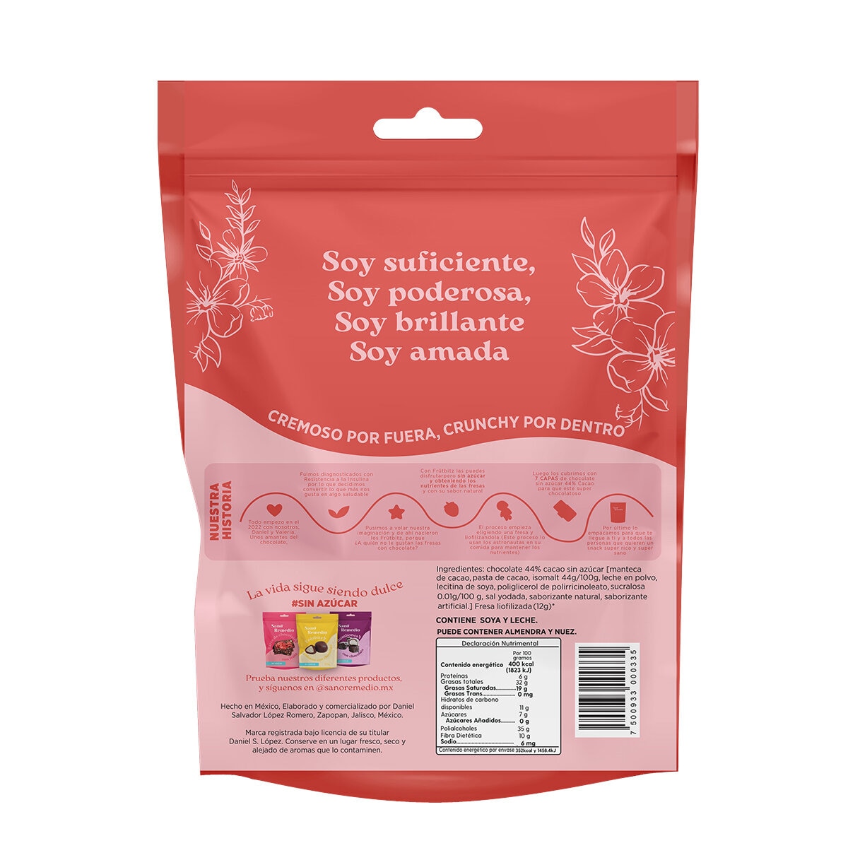 Frutbitz Fresas Liofilizadas con Chocolate sin Azúcar 300 g
