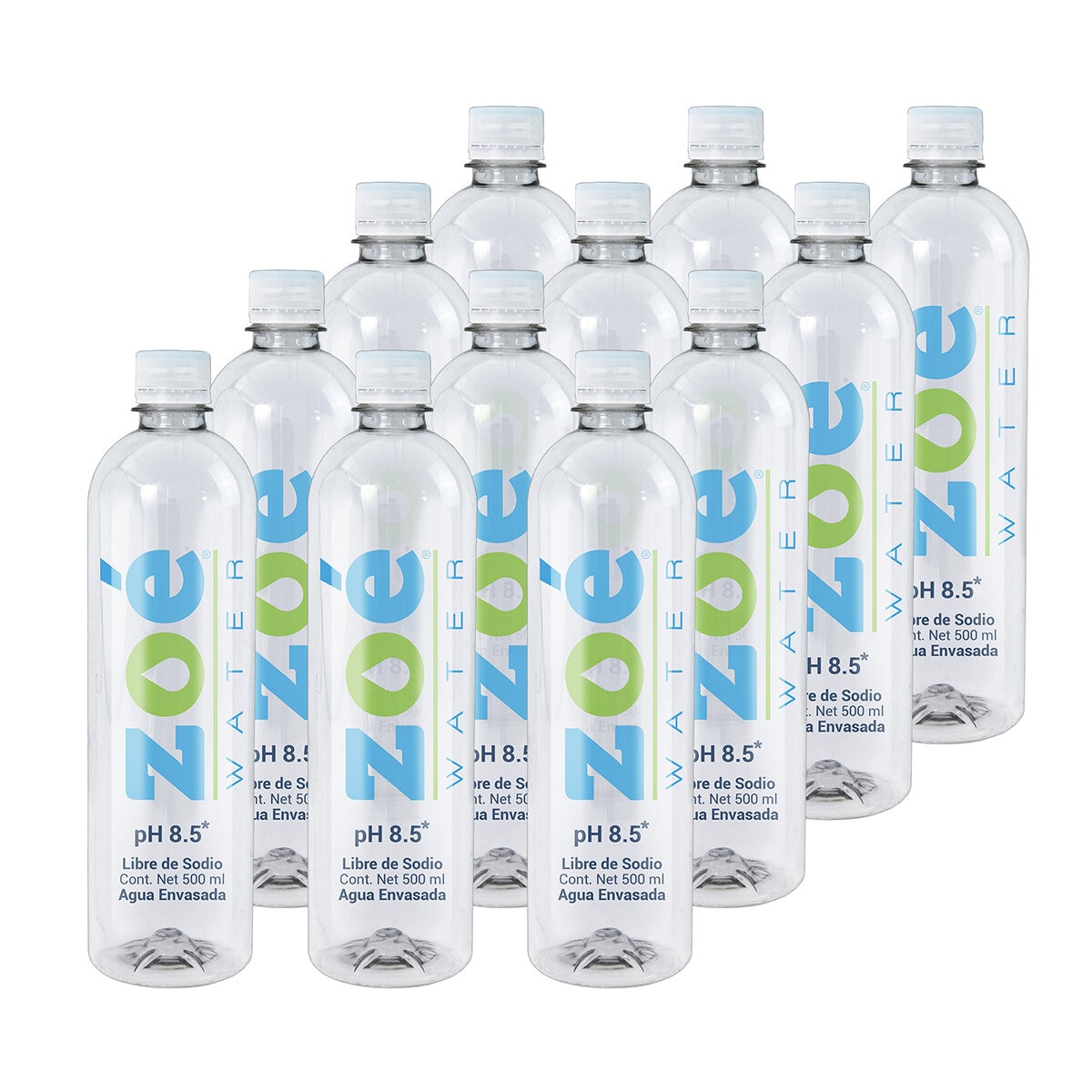 Zoé Water Agua Alcalina 12 pzs de 500 ml