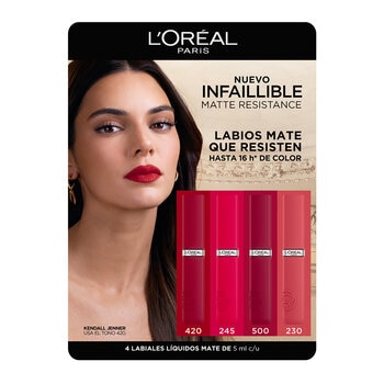 L'Oréal Paris Le Matte Resistance Labial Líquido 4 pzas