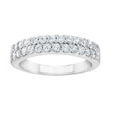 Anillo, Diamantes 0.70ctw, Doble Fila, Oro Blanco 14K