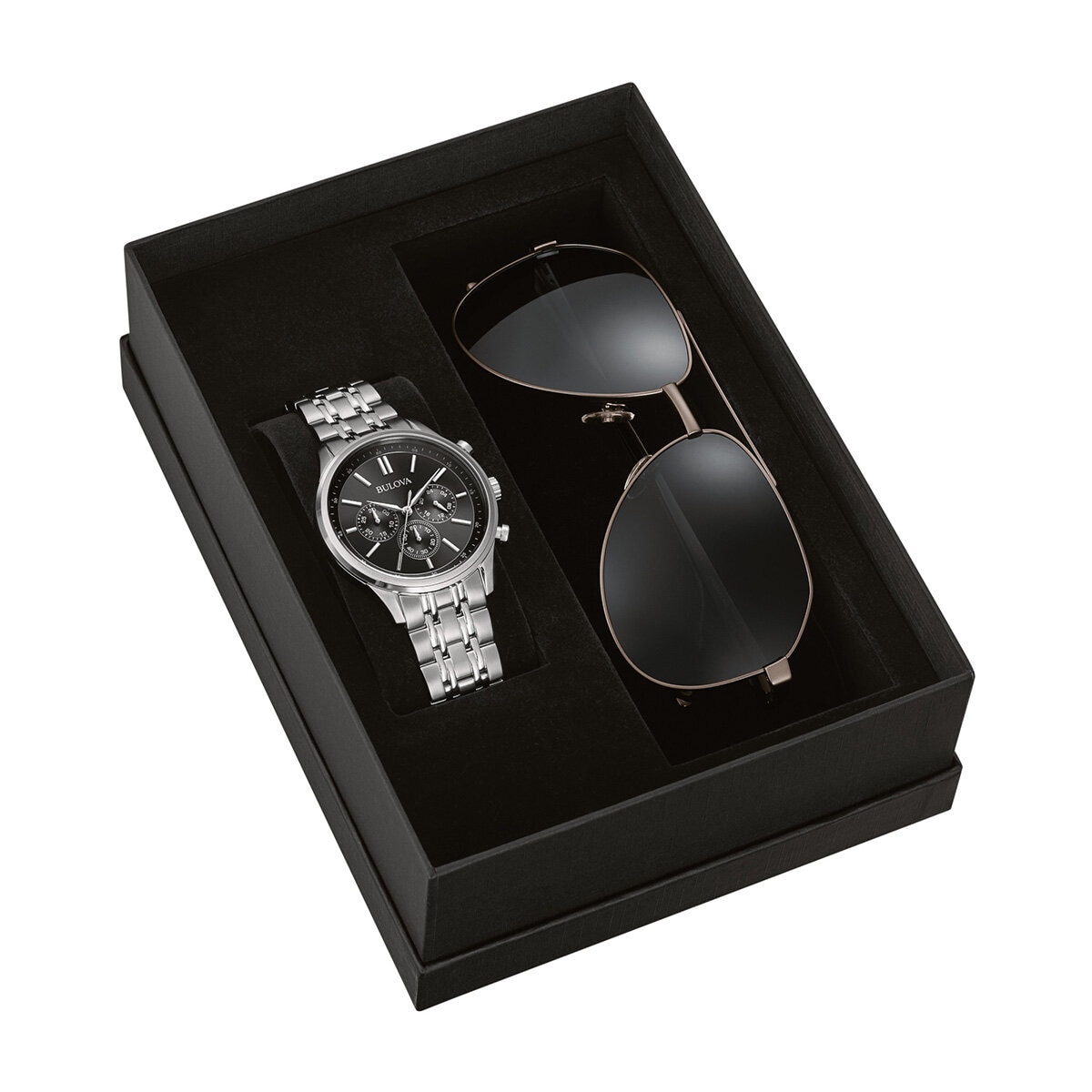 Bulova, Reloj para Caballero, Incluye Lentes de Sol Cos...