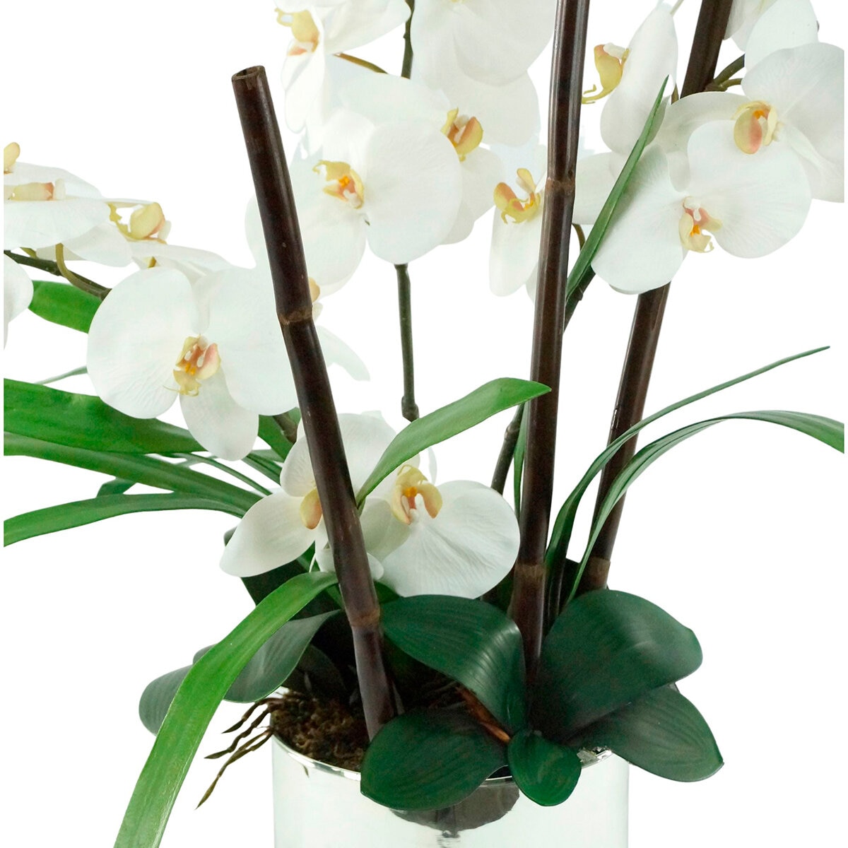 Orchidees Blanches- Arreglos Orquideas Artificiales - Arreglo de 5 varillas  en base de porcelana blanca Precio S/ 550 soles