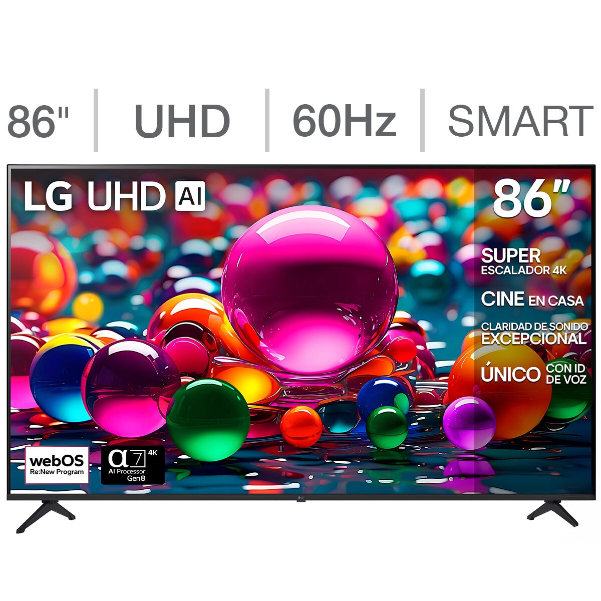 LG Pantalla 86" UHD 4K AI Smart TV