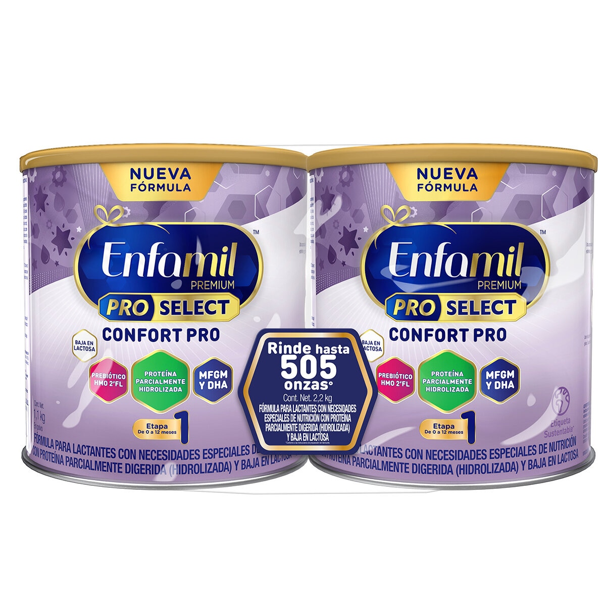 Enfamil Premium Confort Fórmula Láctea 2 pzas de 1.1 Kg