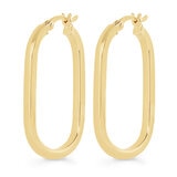 Arracadas Ovaladas, en Oro Amarillo 14K