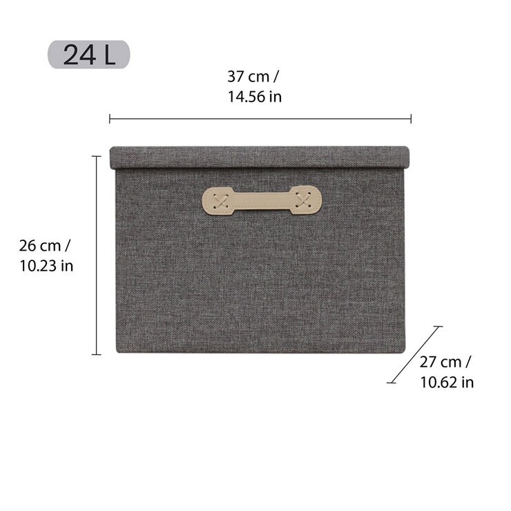 Ag Box, Set de 3 Cajas de Almacenamiento Plegables para Armario, Gris