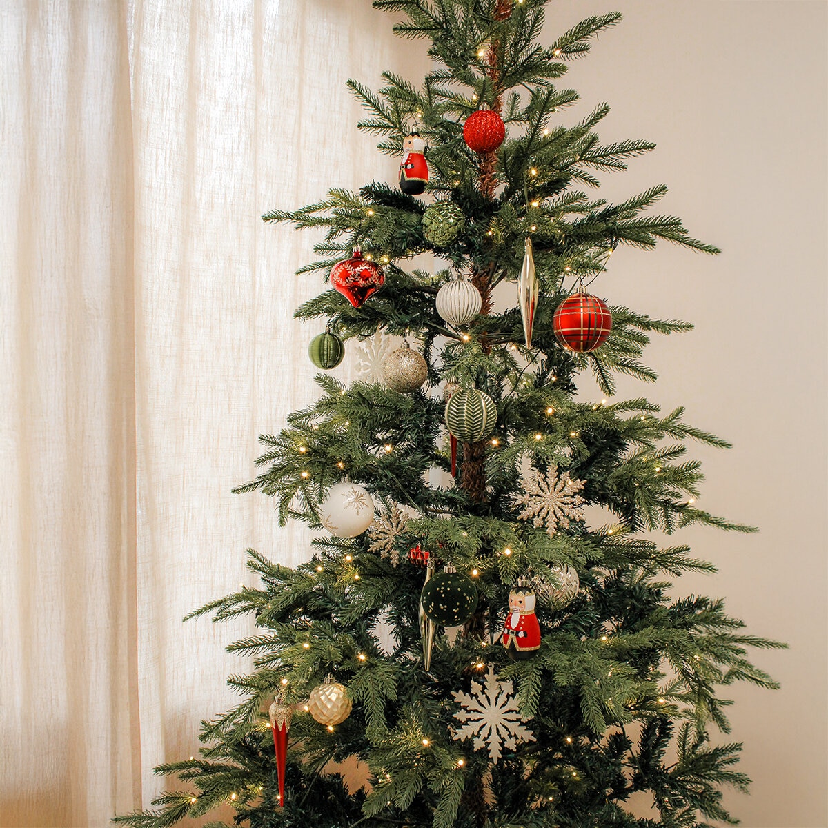 Surtido de Adornos Navideños 80 Piezas - Rojo/Verde