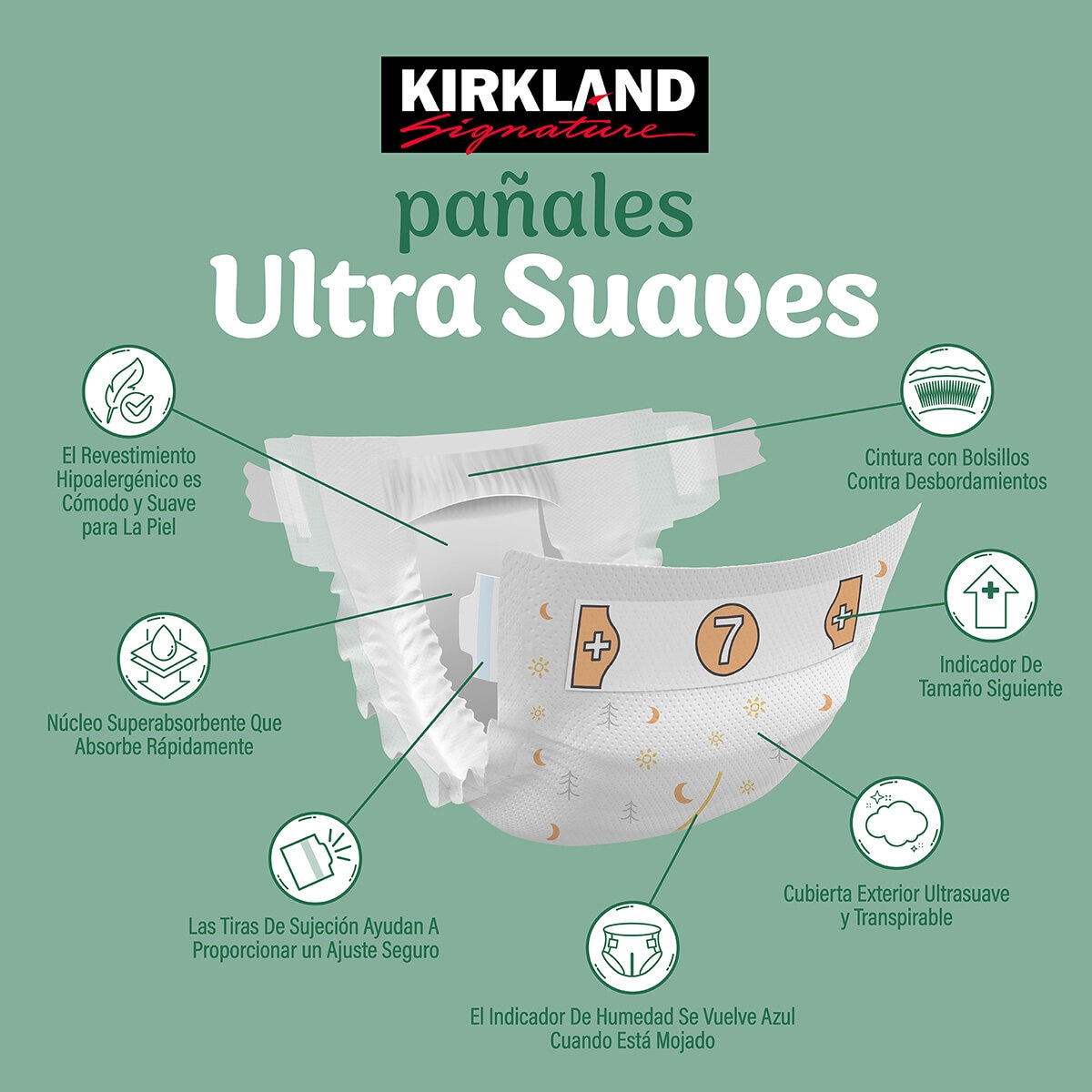 Kirkland Signature Pañales Etapa 7 Unisex 108 pzas Kirkland Signature Pañales Etapa 7 Unisex 108 pzas
