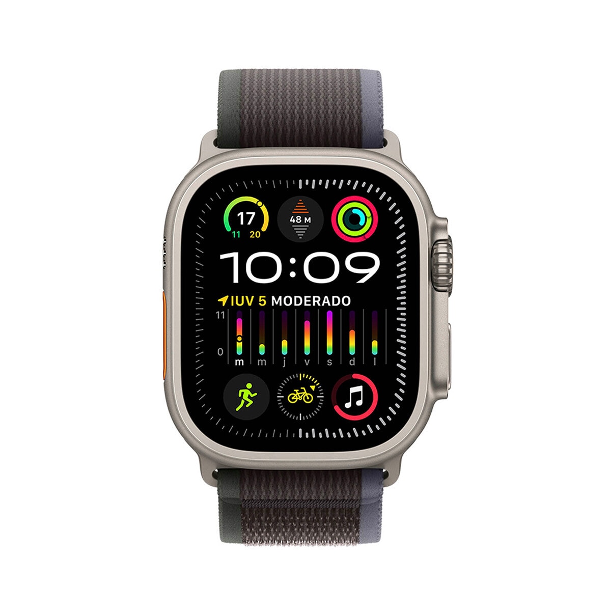 Apple Watch Ultra 2 (GPS + Cellular) Caja de Titanio 49mm con Correa Trail Negro/Azul