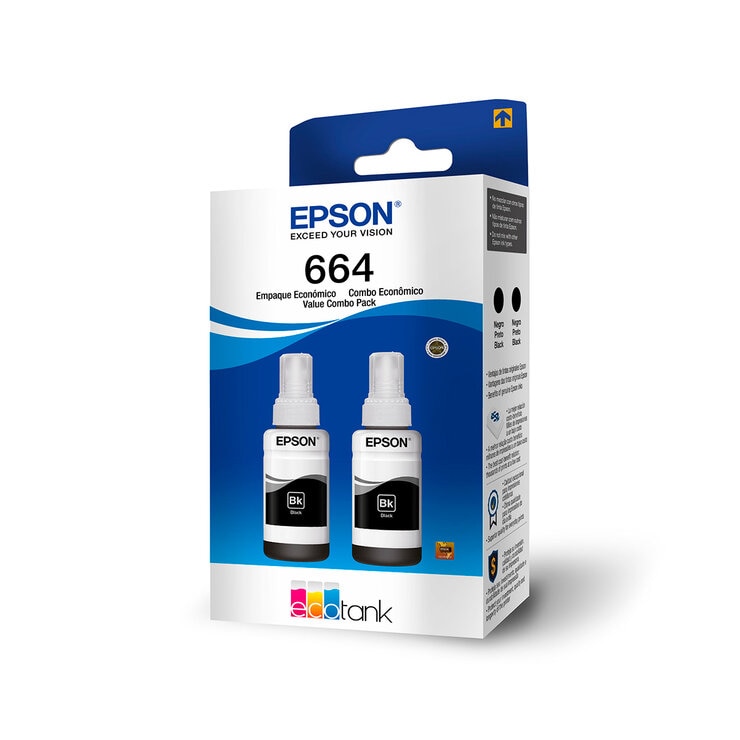 Epson Paquete de 2 Tintas Color Negro Ecotank 664 Epson Paquete de 2 Tintas Color Negro Ecotank 664