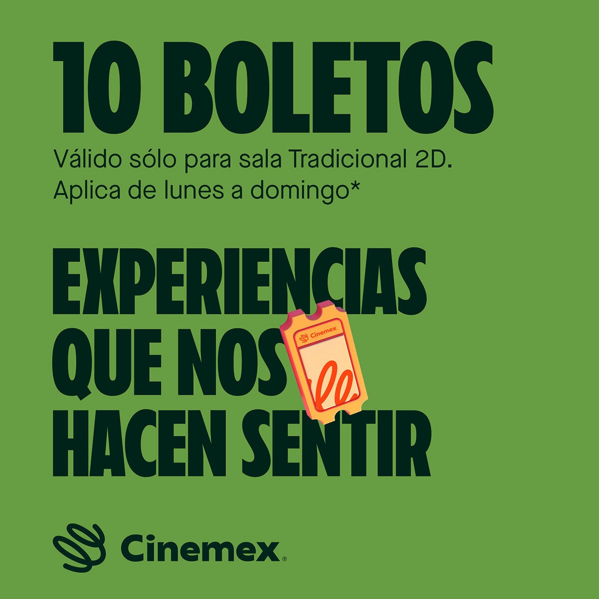 Cinemex 10 Boletos de Cine