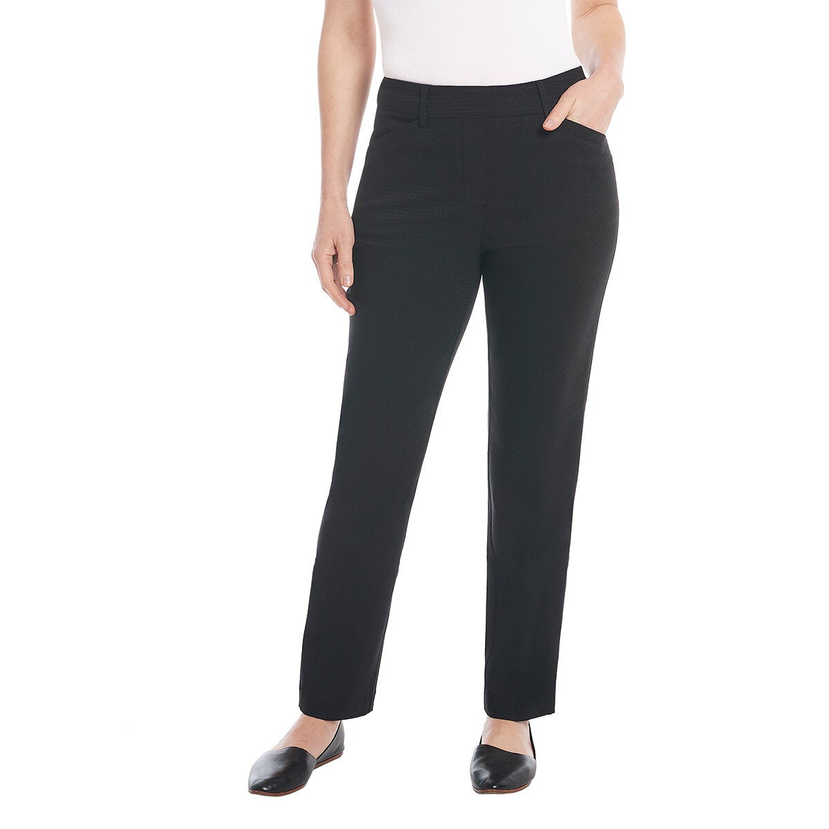 Pantalon Crop Femme Hilary Radley Taille UK12 - Coupe Skinny, Stretch, Blanc/noir