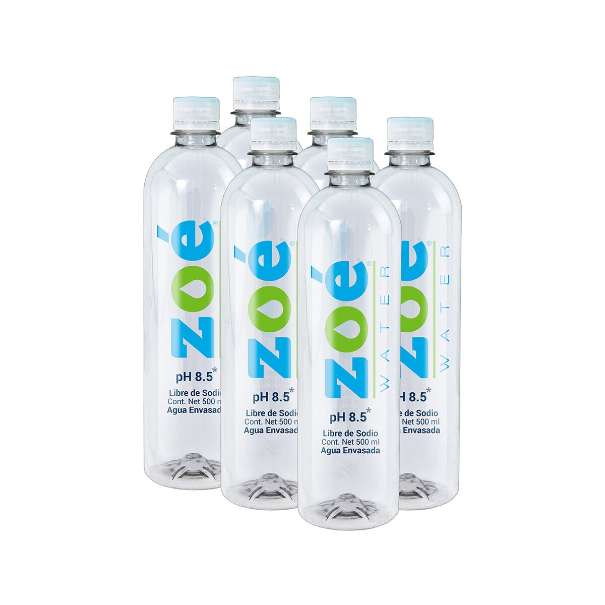Zoé Water Agua Alcalina Envasada 6 pzas de 500 ml