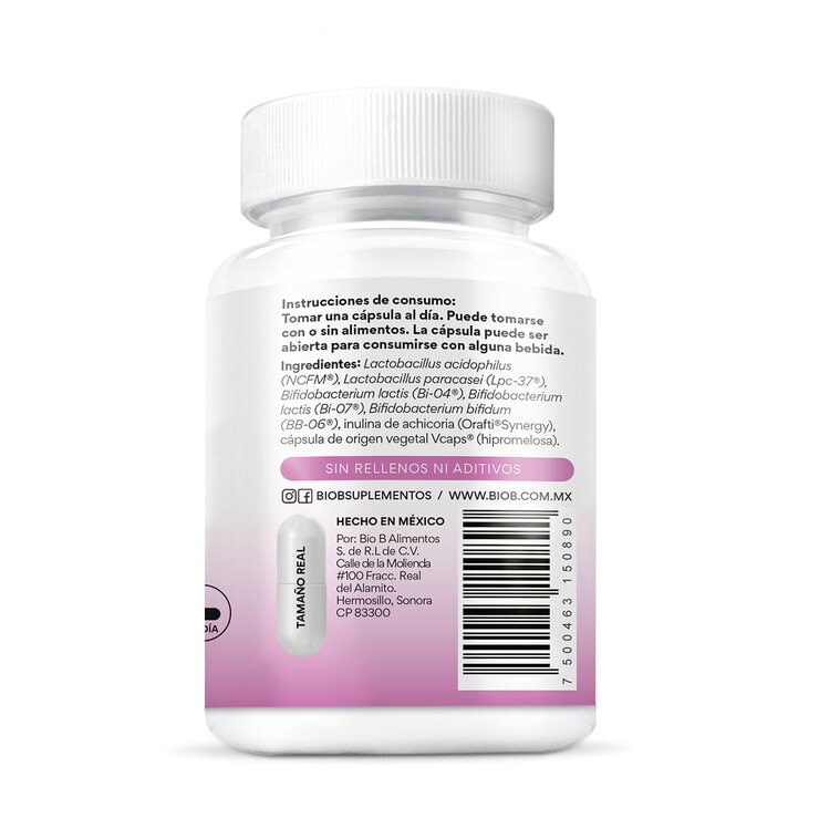 Bio B Probióticos 50Billones 2 Frascos de 30 Cápsulas c/u