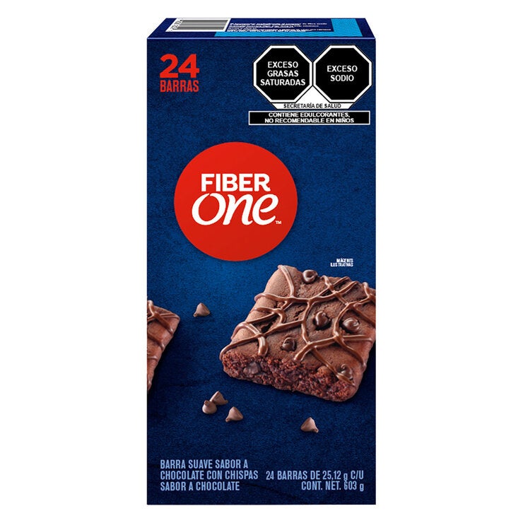 Fiber One Barras Suave Estilo Brownie con Chispas de Chocolate 24 pzas de 25 g Fiber One Barras Suave Estilo Brownie con Chispas de Chocolate 24 pzas de 25 g