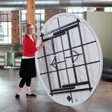 Lifetime Mesas Plegables Redondas 1.82m Color Blanco 12 Piezas con Carro Transportador