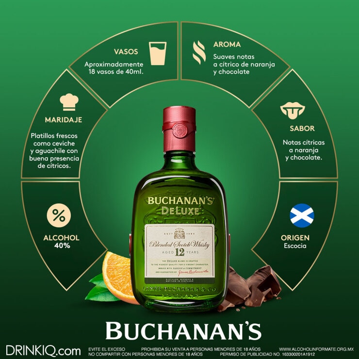 Whisky Buchanan's Deluxe 12 años Blended Scotch 1 L