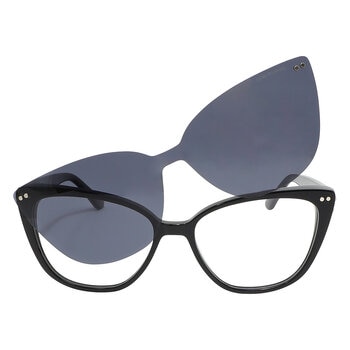 Cloe VLE.10006.0BLK.57 Armazón Oftálmico + Clip Solar Polarizado