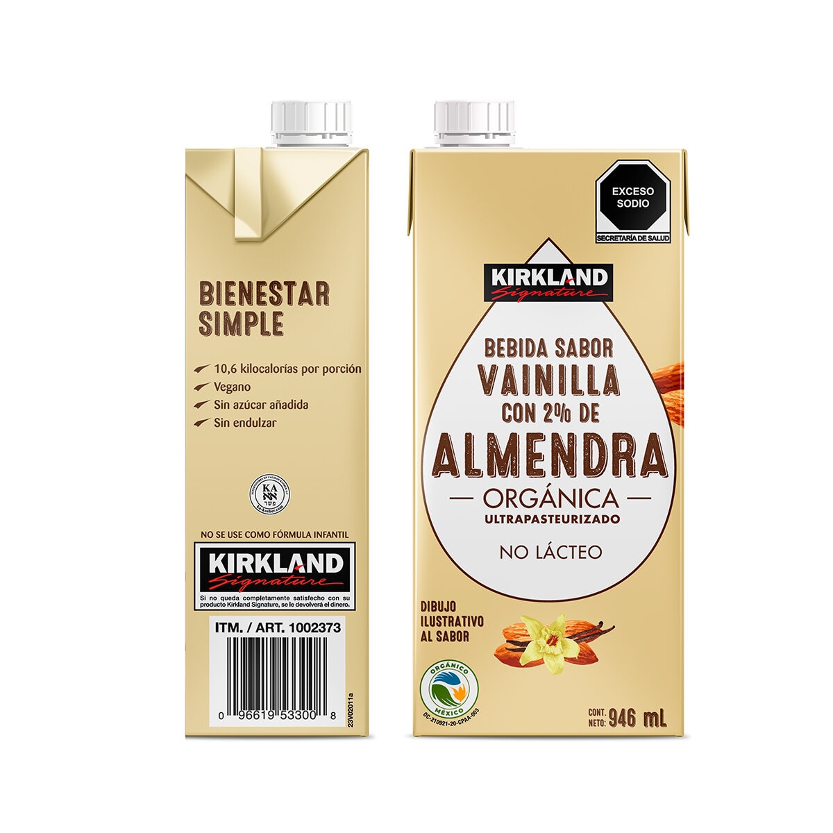 Kirkland Signature Bebida de Almendra Orgánica sabor Vainilla 6 pzas de 946 ml