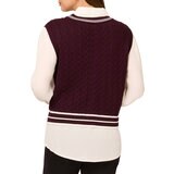 Adrianna Papell Chaleco con blusa simulada para Dama Morado Chica