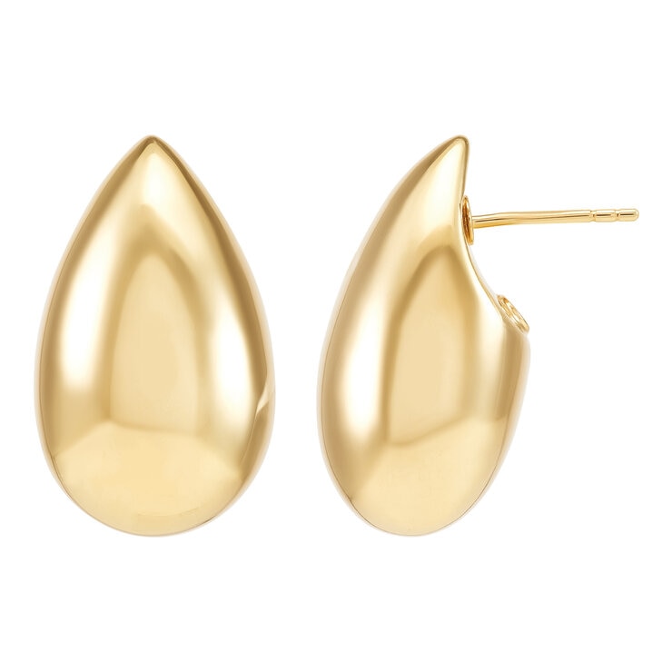 Aretes de Gota de Agua, Oro Amarillo 14K Aretes de Gota de Agua, Oro Amarillo 14K