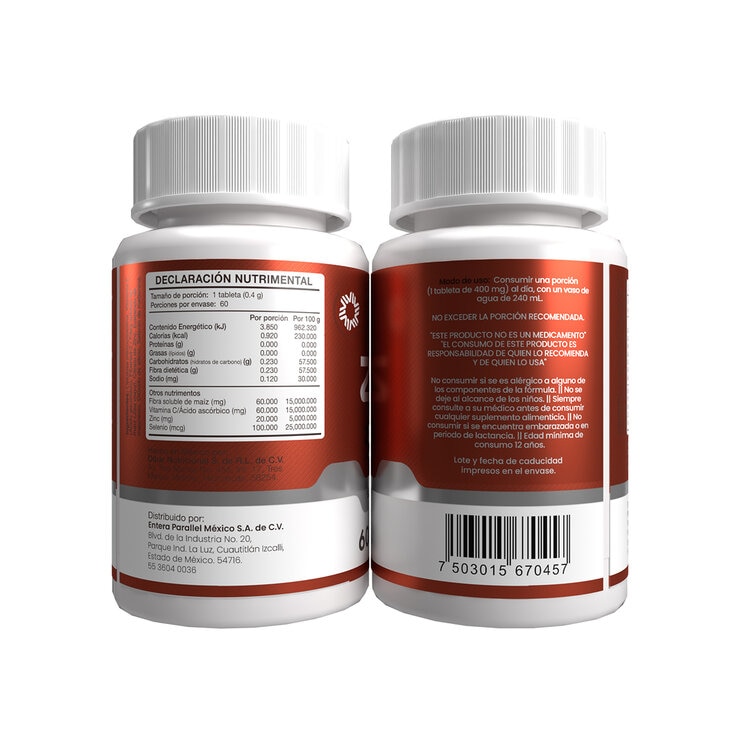 ZISEC Zinc y Selenio 2 Frascos de 60 Tabletas c/u