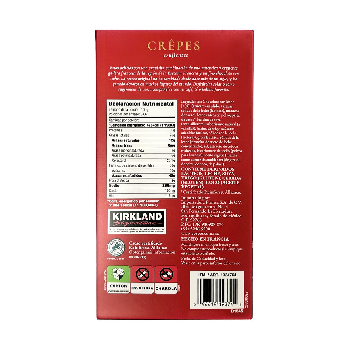 Krikland Signature Galletas Cubiertas de Chocolate Belga 556 g Krikland Signature Galletas Cubiertas de Chocolate Belga 556 g