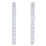 1.50ctw, Arracadas de Diamantes, Corte Redondo, Oro Blanco de 14K