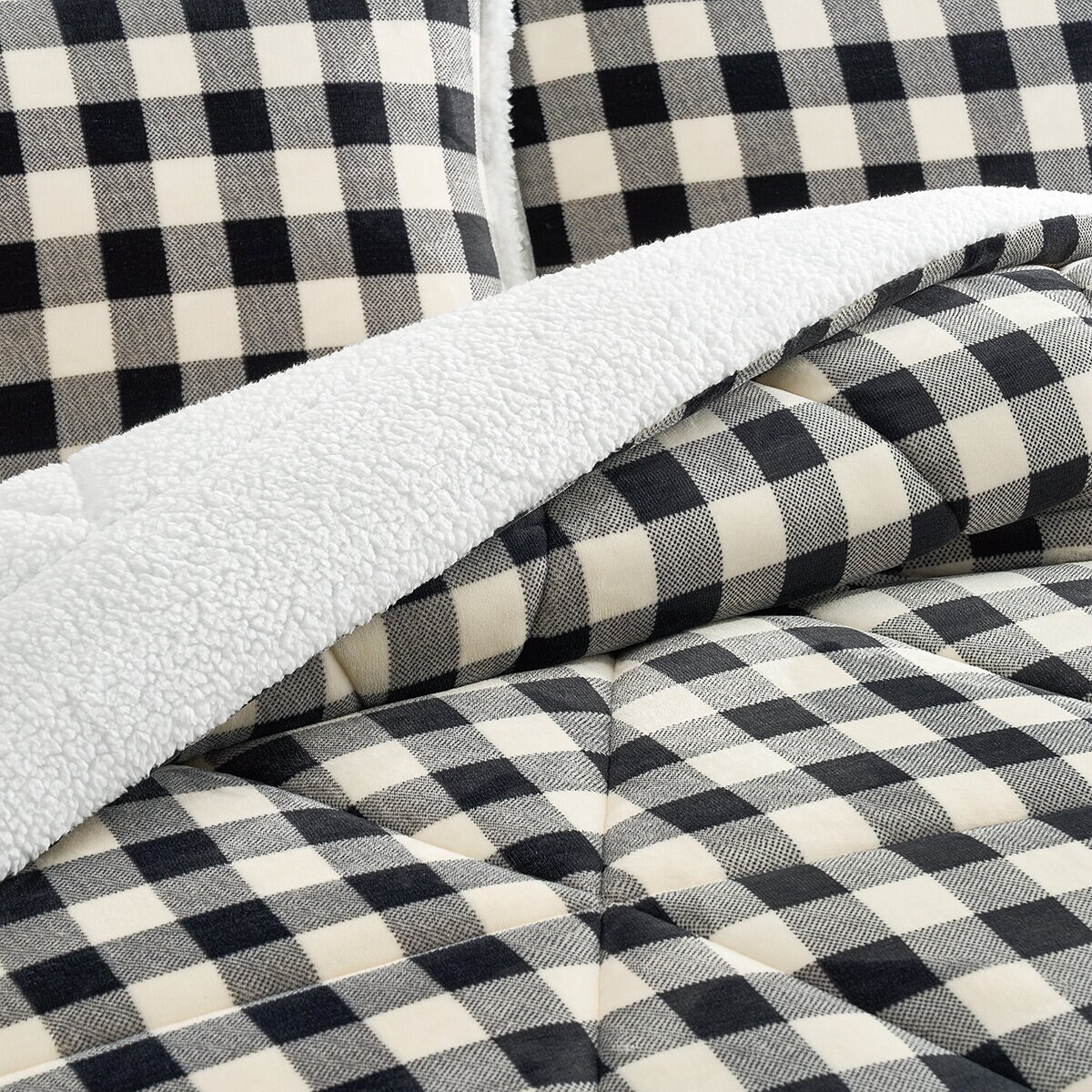 Casual Living, Juego de Edredón King de 3 piezas, Buffalo Check-Black