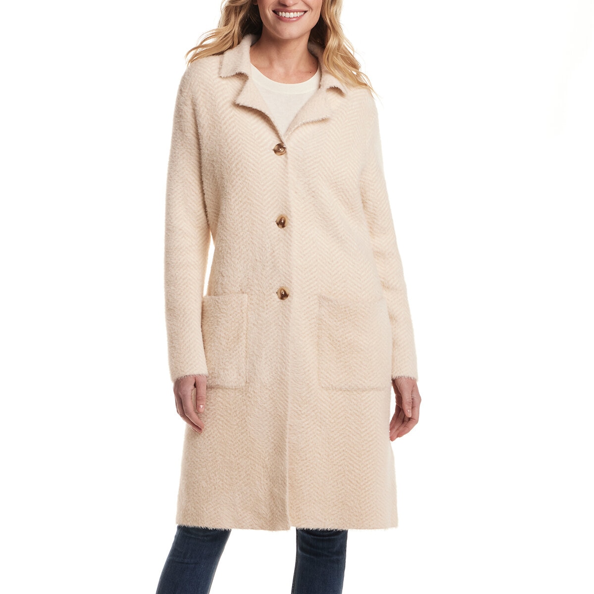 Weatherproof Vintage Suéter para Dama Beige Grande