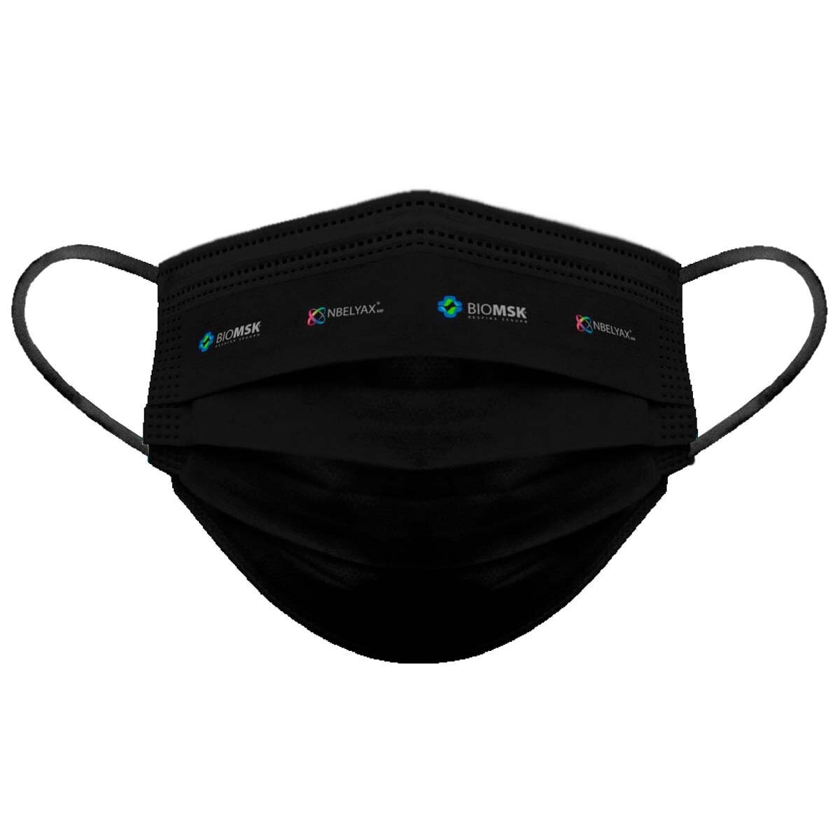 Biomsk Cubrebocas Reutilizable para Adulto Caja con 50 Piezas (25 blancos y 25 negros)