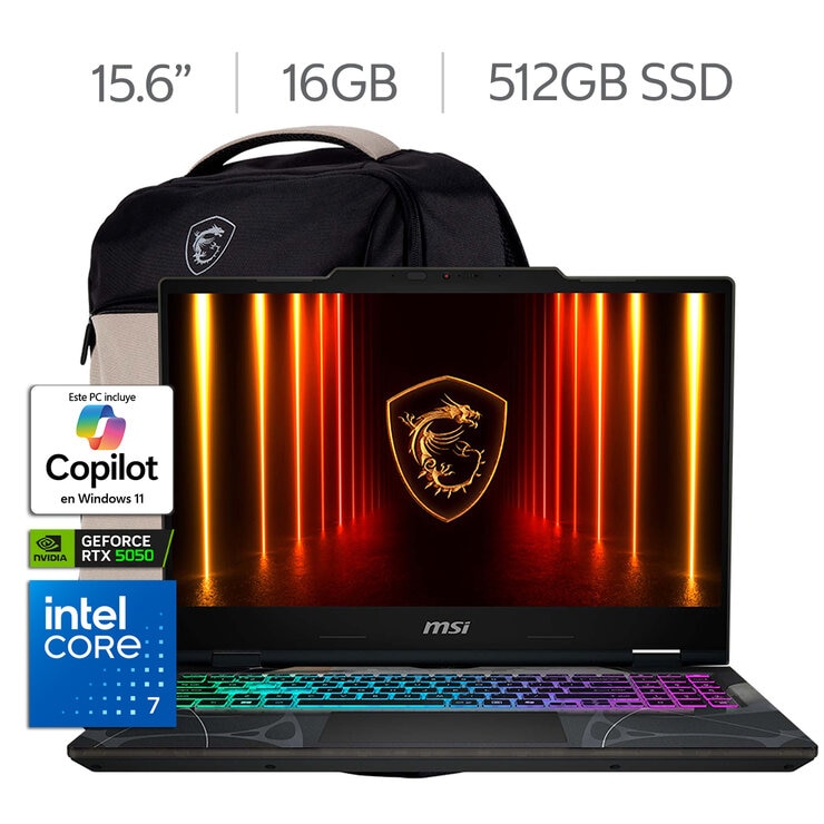 MSI Cyborg 15 Laptop Gaming 15.6" FHD Intel Core 7 16GB 512GB SSD