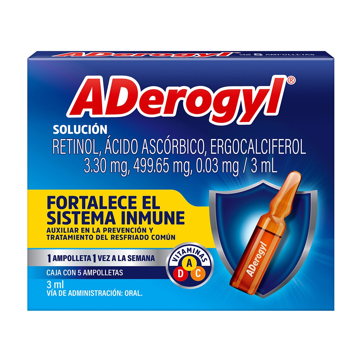 Aderogyl 5 Ampolletas de 3ml 2 cajas