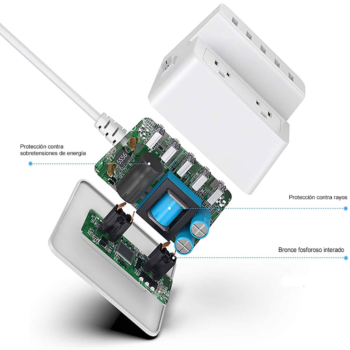 Bestek, Supresor Multicontacto tipo L MRJ2004-WH - Blanco