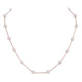 Collar de Perla Cultivada Agua Dulce, 43.18cm, Oro Rosa de 14K
