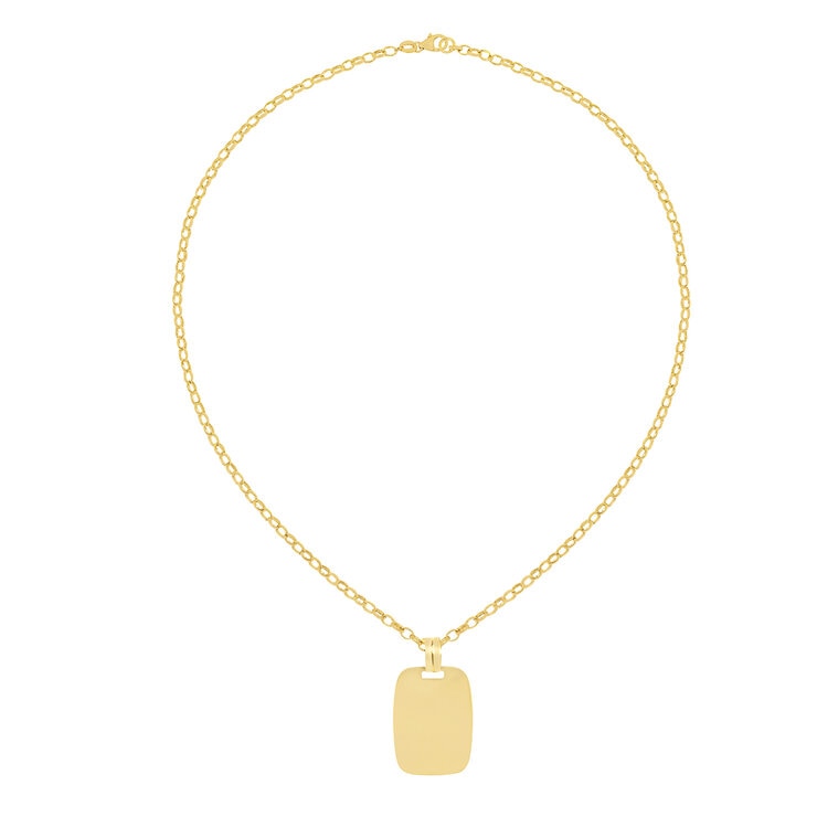 Dije Placa, Oro Amarillo 14K