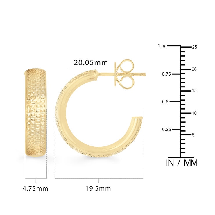 Aretes 'C', Oro Amarillo 14K