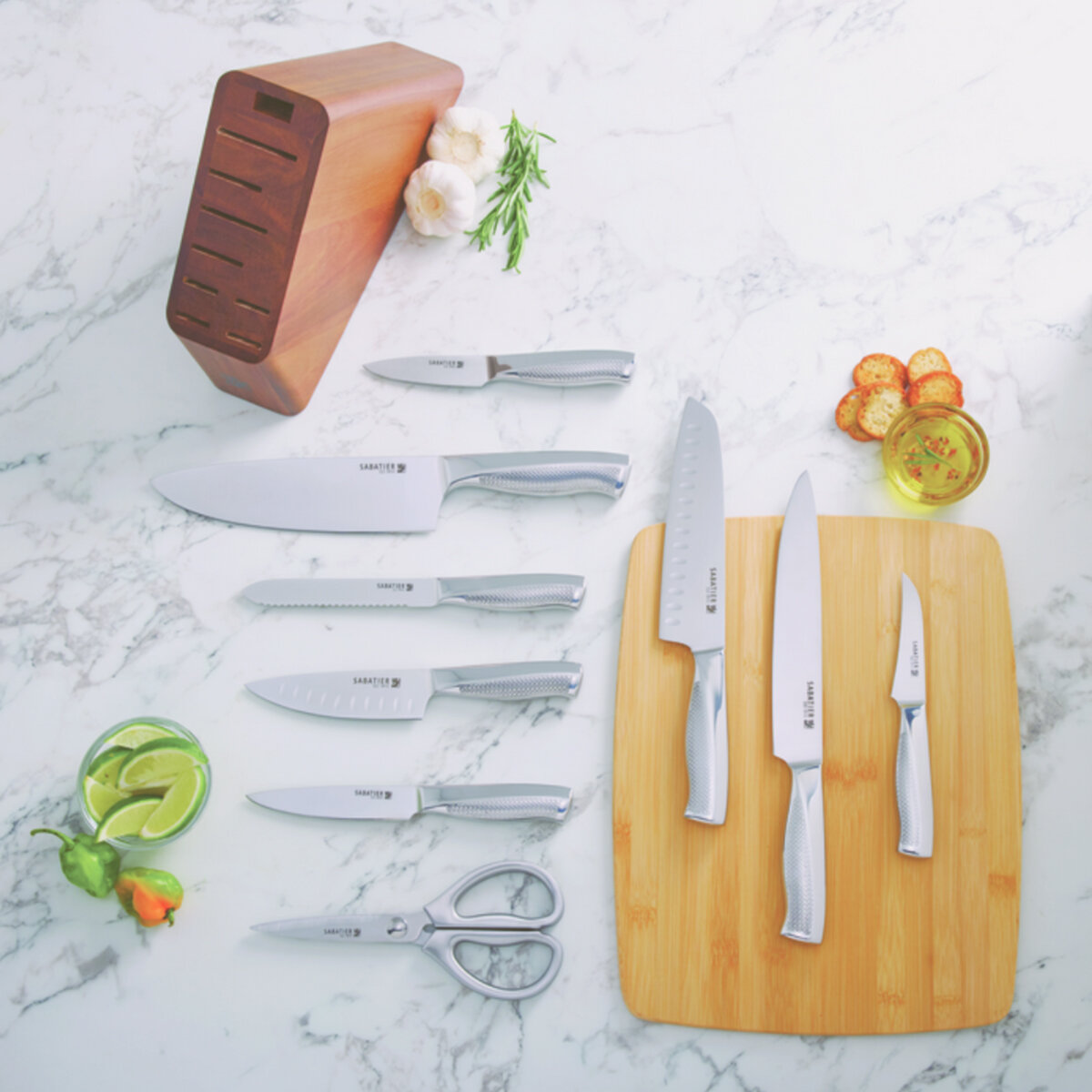 Sabatier Juego de Cuchillos de Acero Forjado Alemán, 10 piezas