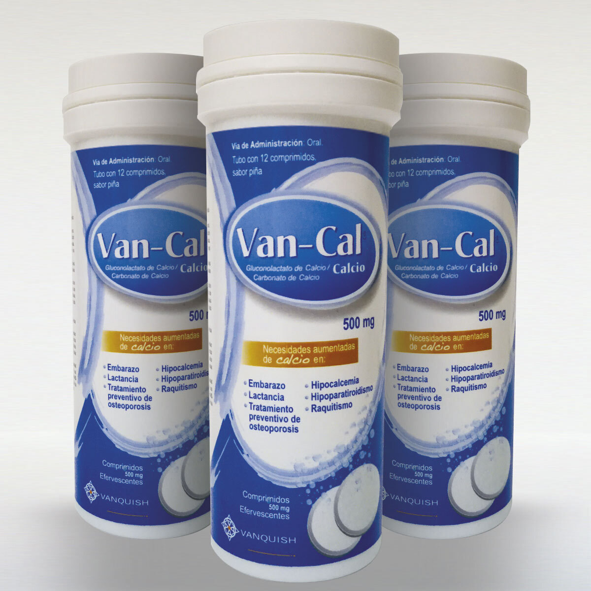 Van-Cal Calcio 500mg Comprimidos Efervescentes 3 Tubos