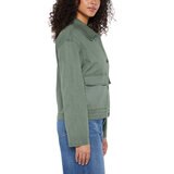 Three Dots Chamarra ligera para Dama Verde Extra Chica