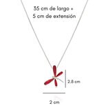 Mayfer, Cadean con Dije de Libélula, Con Cristal Austriaco Color Rojo