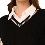 Adrianna Papell Chaleco con blusa simulada para Dama Negro Grande