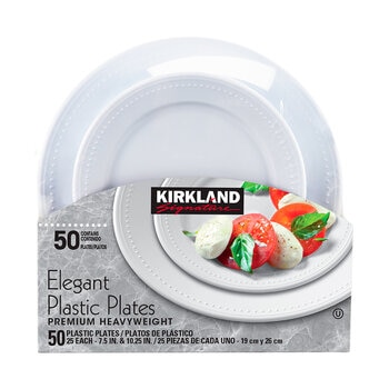 Kirkland Signature Elegantes Platos de Plástico Premium 50 pzas