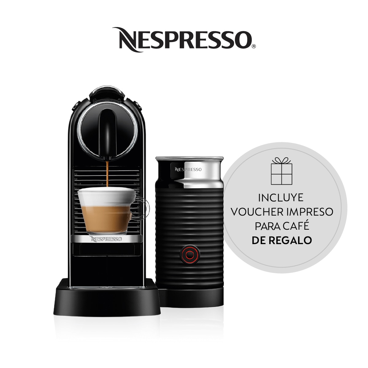 Nespresso Citiz & Milk Cafetera + Aeroccino 3 , 14 Cápsu